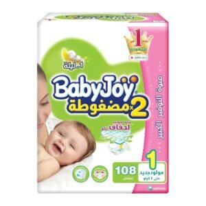 manual-6281008281064 بيبي جوي حفاضات مضغوطة مقاس 1 حديثي الولادة عبوة التوفير 108 حفاض
