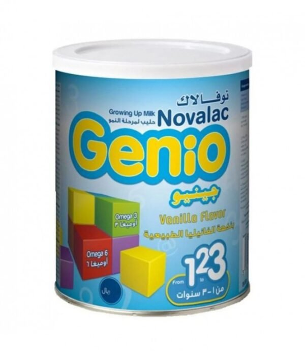 product-3518073233432 حليب أطفال نوفالاك جينيو بعبوة 800 جرام، مناسب حسب المرحلة الموضحة على العبوة.