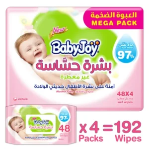 product-6281008204407 مناديل مبلله بيبى جوي غير معطرة 48 منديل العبوة الضخمة